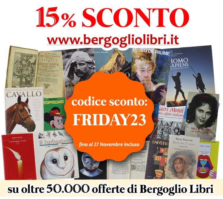 15% di sconto su tutti i libri con il codice sconto FRIDAY23 fino al 27 Novembre  su www.bergogliolibri.it