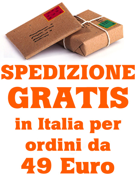 Spedizione gratis in Italia con minimo d'ordine 49 Euro